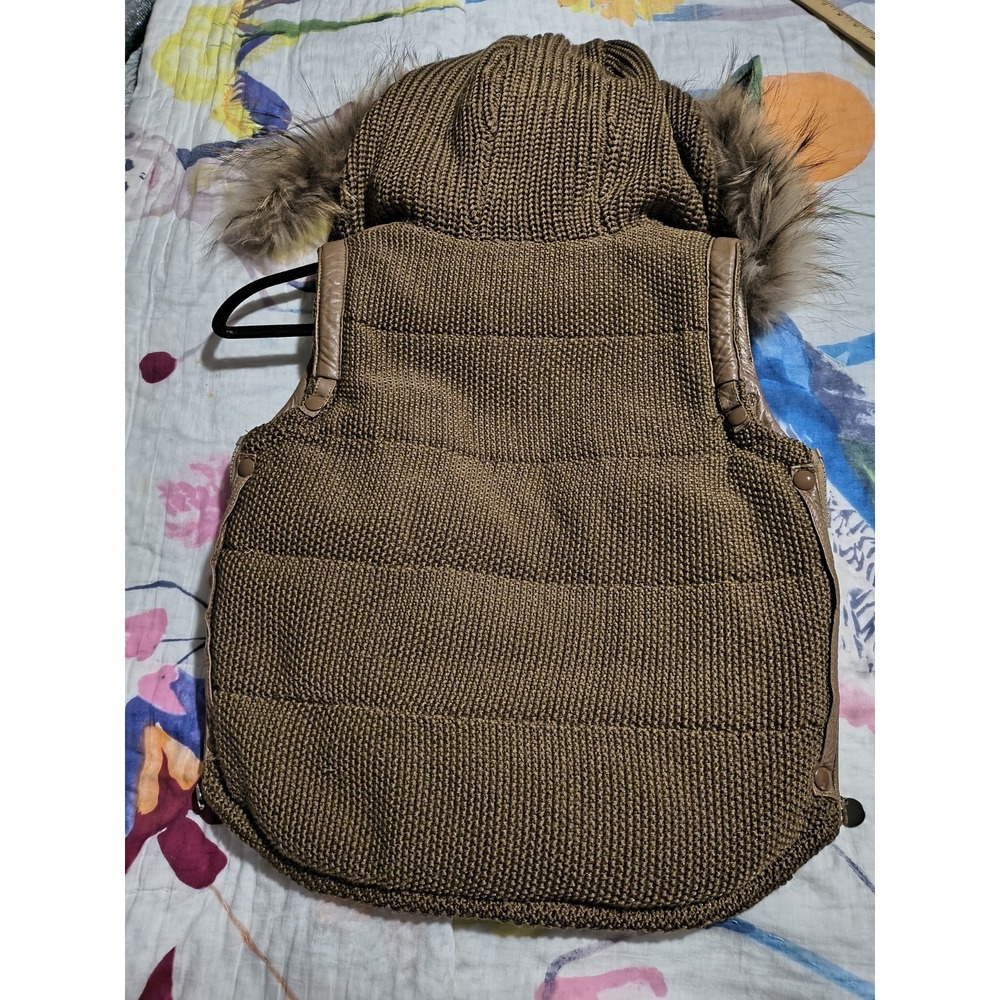 Dolce And Gabbana Down & Feather Filled Shearling Fur Puffy Vest - Picture 9 of 9